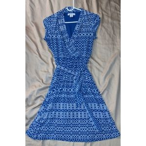 Blue V neck dress